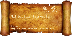 Miklovicz Izabella névjegykártya